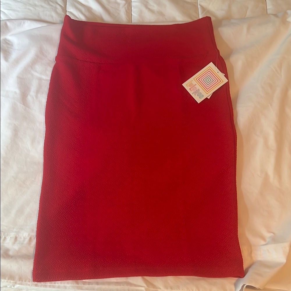Lularoe Casdie Textured Red Skirt